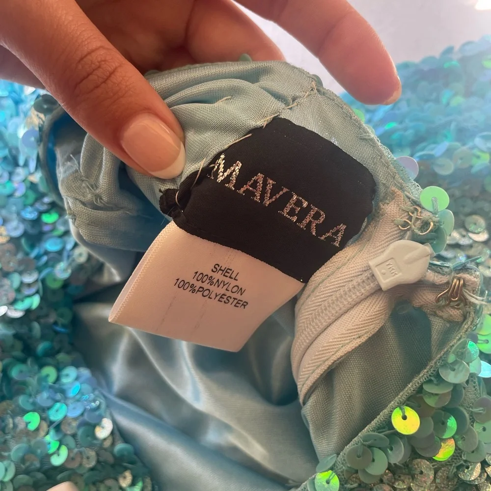 Primavera light blue Sparkling Sequin Dress - Picture 6 of 7